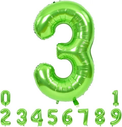 Vista 9 de TONIFUL Globos verdes del número 0 de 40 pulgadas, decoración de año nuevo 2027