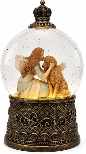 Vista 17 de Regalos conmemorativos para gatos por pérdida de condolencias, globo de nieve con purpurina giratoria automática y temporizador de 6 horas