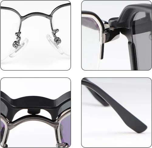 Vista 3 de Gafas de lectura multifocales progresivas para hombres y mujeres, lector de luz azul con 2 imanes, polarizados, clip 2 en 1