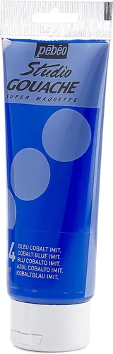 Vista 10 de Pebeo Studio Gouache - Pintura fluida - 3.4 fl oz - Azul cobalto - Fórmula mate de terciopelo - Para pintura acrílica e ilustración - Suministros