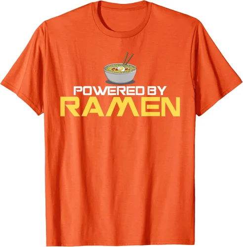 Vista 91 de Camiseta de fideos de anime japoneses Powered By Ramen, Negro, S