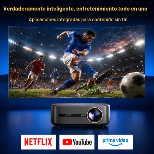 Vista 4 de Alvar Upgraded 4K Supported Smart Projector with 2500 ANSI, 50W DoIby Audio Black