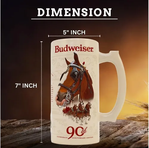 Vista 7 de Budweiser 2023 90th Anniversary Limited Edition Clydesdale Holiday Collectors Stein #44 - Taza de cerveza de cerámica para regalo de Navidad