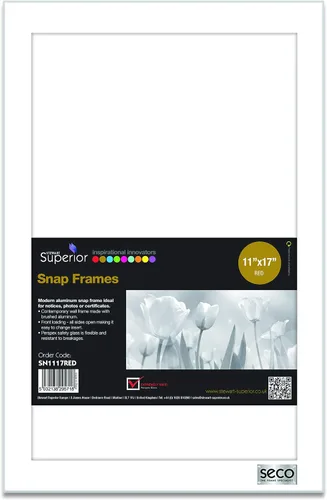 Vista 19 de Marco para póster Sseco – Stuart superior frontal carga fácil de abrir Snap, color Plata anodizado marco (sn1144), Plateado