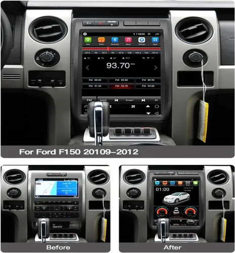 Vista 2 de Radio de coche Carplay de 12.1 pulgadas para Ford F150 Raptor 2009-2012 años, CPU de 8 núcleos, Carplay Android Auto Ready GPS WiFi FM DSP