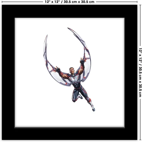 Vista 7 de Trends International Gallery Pops Marvel Comics Avengers - Póster de pared de Halcón, 12 x 12 pulgadas, versión enmarcada en negro
