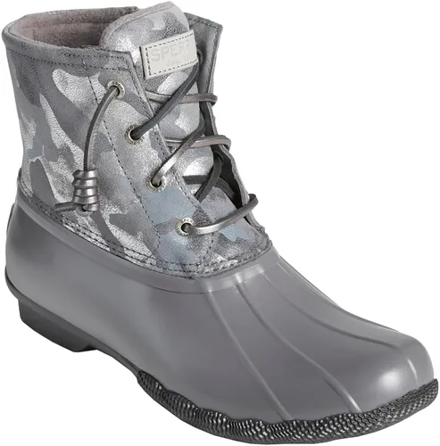 Vista 2 de Sperry Botas de lluvia acolchadas brillantes Saltwater para mujer, Gris (Grey Grey)