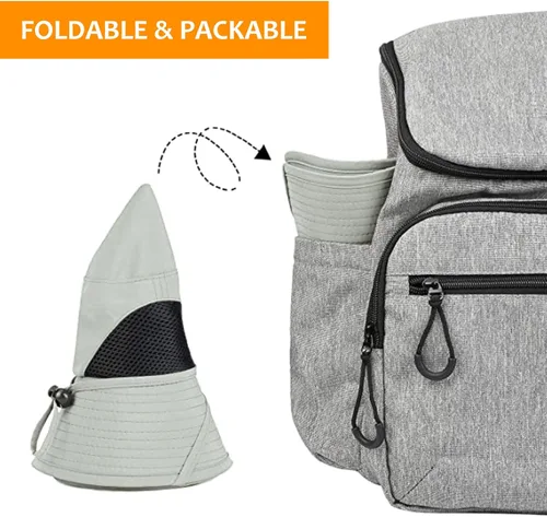 Vista 5 de Surblue Sombrero de sol para mujeres/hombres, sombrero de pesca con protección UV UPF 50+ sombrero de pescador de ala ancha Gris claro
