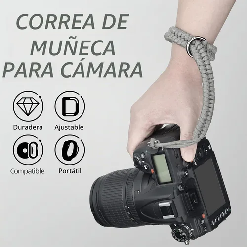 Vista 2 de SUNYA Correa de muñeca para cámara para fotógrafos, correa de paracord de cuerda para cámara, correa de mano compatible para cámara réflex digital