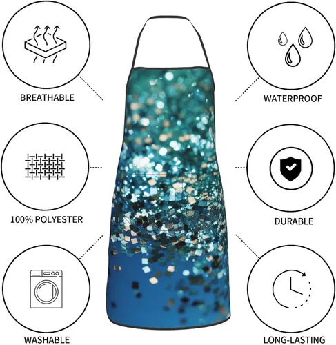 Vista 4 de Kitchen Cooking Aprons for Women Men Monkey Waterproof Bib Apron with Pockets Adjustable Chef Apron