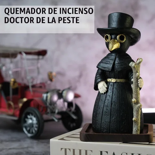 Vista 5 de Plague Doctor - Soporte para incienso 2027, con quemador de cono que los Artesanía hecha a mano para adorno de resina de escritorio, sala de yoga