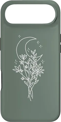 Vista 27 de Funda botánica de flores silvestres para iPhone 16 verde salvia