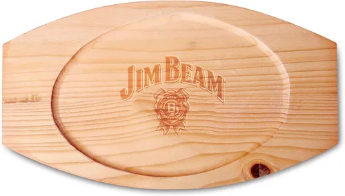 Vista 4 de Jim Beam JB0159, construcción resistente, sartén de hierro fundido pre-sazonado con base de madera y manopa, negro, pequeño
