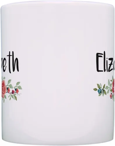 Vista 5 de Taza personalizada con nombre floral con nombre personalizado taza de café personalizada de 11 oz taza de café de cerámica con asa