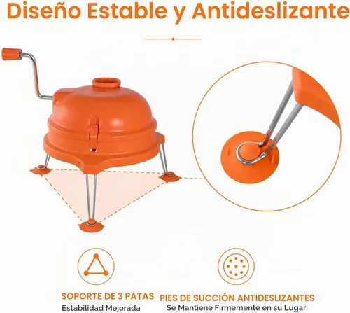 Vista 6 de CLIVIA Picador de verduras, cortador de verduras resistente con hoja de acero inoxidable, máquina cortadora de alimentos de manivela para papas