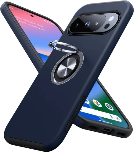 Vista 35 de JAME Funda delgada para Google Pixel 7 Pro, soporte de anillo a prueba de Azul