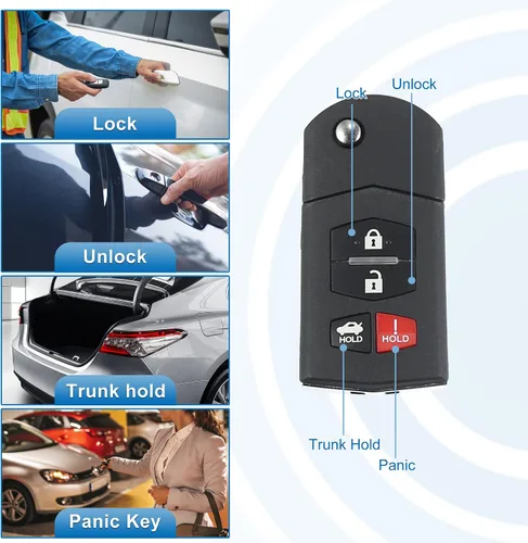 Vista 3 de X AUTOHAUX 2 unids 315MHz BGBX1T478SKE125-01 Reemplazo sin llave remoto de entrada remoto para Mazda 3 Seden 10-13 para Mazda 6 10-13 MX-5 Miata