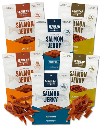 Vista 7 de SeaBear - Cecina de salmón salvaje ahumado - Tradicional - 2.5 oz