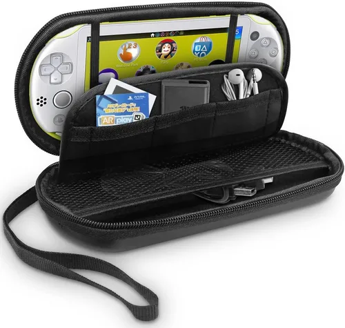 Vista 4 de ProProtective - Funda para Sony Playstation Vita 2000 con protectores de pantalla, vidrio templado AFUNTA para pantalla frontal y película de PET