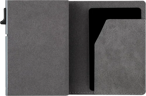Vista 11 de Conceal Plus - Cartera desplegable para hombre, tarjetero delgado RFID Piel sintética - Gris y titanio