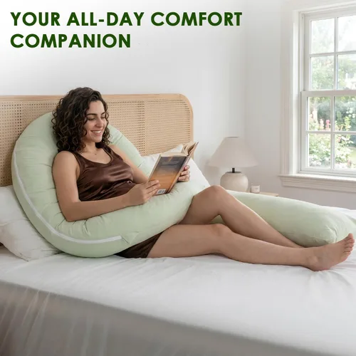Vista 5 de QUEEN ROSE Almohada corporal extra larga, almohadas refrescantes para Verde