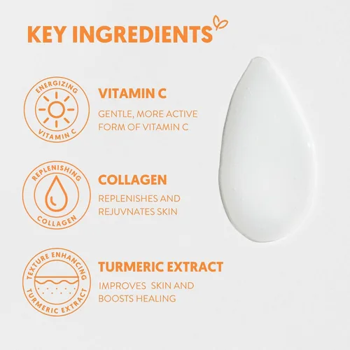 Vista 6 de By Nature Suero facial con vitamina C + colágeno, restaura y energiza la piel cansada con vitamina C, colágeno voluminoso, más cúrcuma que mejora