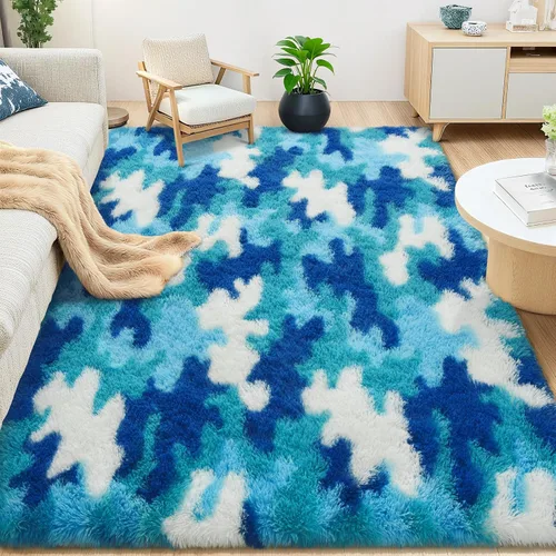 Vista 25 de AROGAN Alfombras suaves de 2 x 4 pies para dormitorio, alfombra mullida de felpa, alfombra peluda que no desprende para guardería, habitación