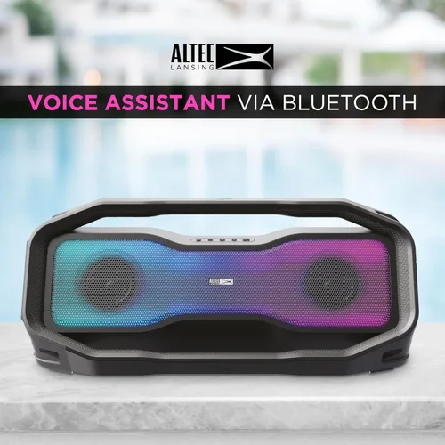 Vista 7 de Altec Lansing Rockbox XL 2.0 Altavoces Bluetooth inalámbricos portátiles con luces LED, impermeables IP67 y duraderos para exteriores, 20 horas