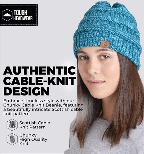Vista 20 de Gorro de punto para mujer, cálido y suave, elástico, para clima frío de Tough Headwear