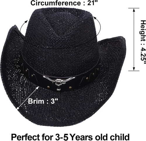 Vista 29 de Sombrero vaquero de paja con banda decorada, para disfraces de niños, de Simplicity