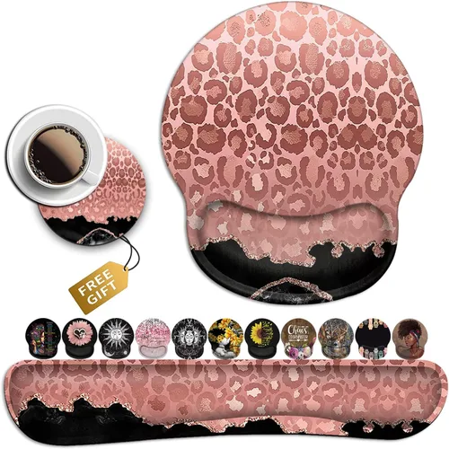 Vista 16 de Alfombrilla de mouse ergonómica con gel de soporte para muñeca, cómoda alfombrilla de mouse inalámbrica, alfombrilla de mouse para aliviar el dolor