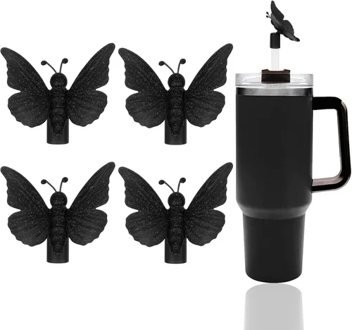 Vista 7 de 8 fundas de popote compatibles con vasos Stanley de 30 y 40 onzas, protectores de tapas reutilizables con puntas de silicona para vasos de 0.4