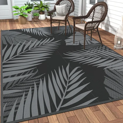 Vista 50 de GENIMO - Alfombra para exteriores de 6 x 9 pies, para patio, espacios amplios, reversible, de pajillas de plástico, alfombra impermeable para Azul
