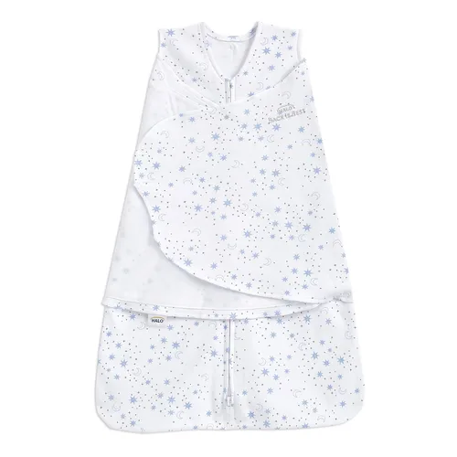 Vista 17 de HALO Saco de dormir envolvente 100% algodón, manta vestible ajustable de 3 vías, TOG 1.5, azul bebé, recién nacido, 0-3 meses