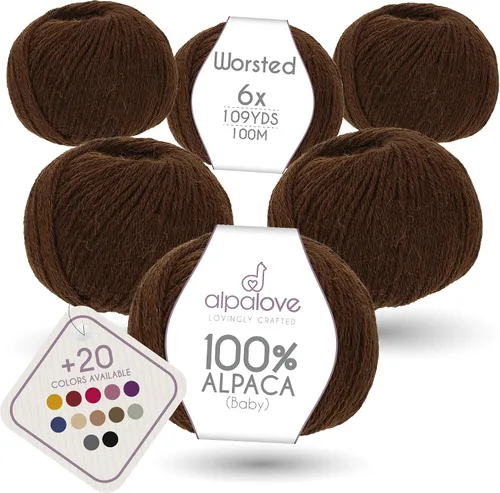 Vista 41 de Set de Lana Abultada (6 x 50 g) Súper Suave de Alpaca Bebé para Tejer Antracita 300 Metros
