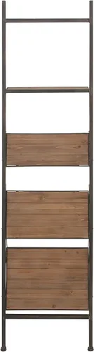Vista 7 de Deco 79 Estantería de madera con 4 estantes, 20 x 14 x 77 pulgadas, color marrón