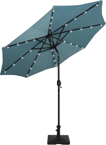 Vista 13 de WestinTrends Cyrus - Sombrilla de patio al aire libre de 9 pies Negro/Blanco