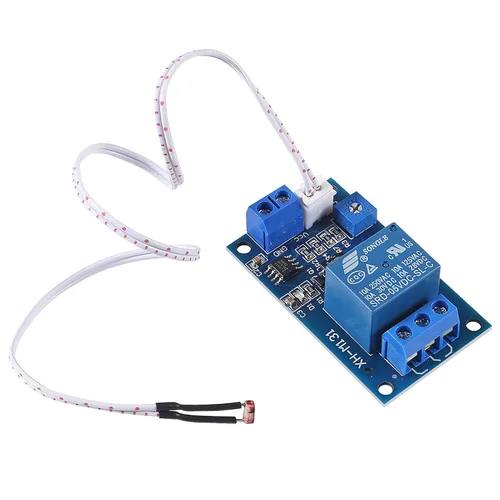 Vista 6 de 5 módulos de relé fotorresistente XH-M131, interruptor de control de luz CC 5V 10A, módulo de relé fotorresistente, sensor de detección de brillo