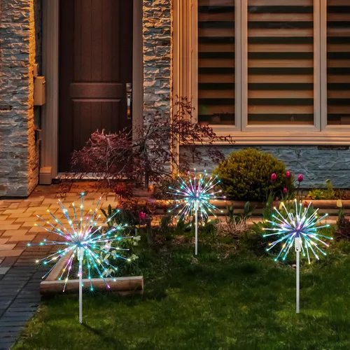 Vista 5 de LIGHTSHARE Luz de Bola de 12 Pulgadas con Forma de Estrella de Fuegos Artificiales, 80 Luces LED, Luces de Fuegos Artificiales que Parpadean
