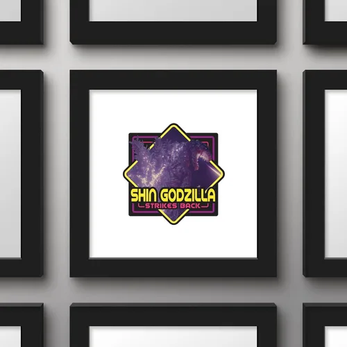 Vista 2 de Trends International Gallery Pops Godzilla - Póster de pared de Shin Godzilla Strikes Back, 12.00 x 12.00 pulgadas, versión de marco negro