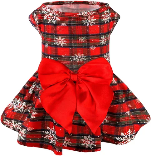 Vista 15 de PUPTECK Vestido estampado para perro, ropa para mascotas para el 4 de julio con lindo corbatín para cachorros, bandera, XS Estilo americano