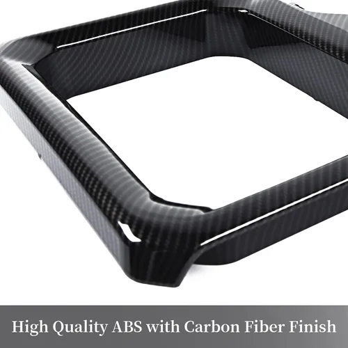 Vista 6 de Cubierta de panel de consola central de fibra de carbono con portavasos para apoyabrazos delantero Compatible con 2019-2025 Dodge RAM 1500 2500 3500