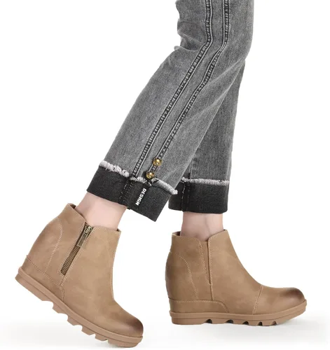 Vista 6 de Athlefit Women's Wedge Ankle Boots Fashion Side Zipper Hidden Leather Wedge Booties