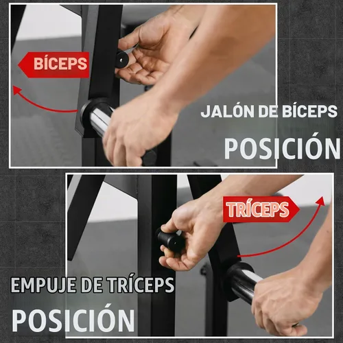 Vista 4 de GMWD Máquina de Curl de Bíceps y Tríceps, Máquina de Curls de Bíceps y Extensión de Tríceps con Carga de Placas de 250 Libras, Equipo de Ejercicio 2