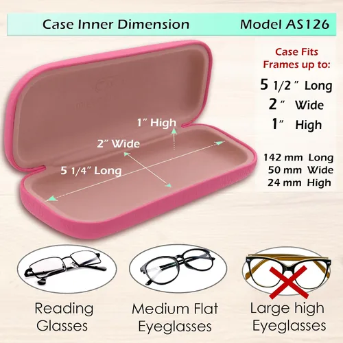 Vista 5 de MyEyeglassCase Estuche rígido para lentes de mujer Estuche protector de carcasa dura con bolsa y paño