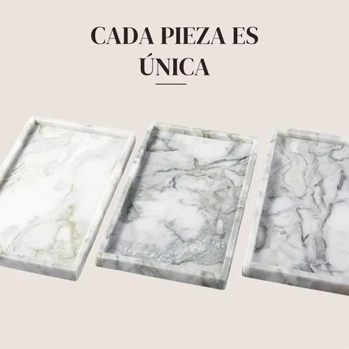 Vista 5 de Koville Bandeja de mármol natural, mesa auxiliar de 12 x 8 pulgadas, bandeja decorativa para joyas, relojes, almacenamiento de velas de perfume