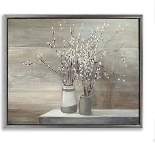Vista 39 de Birds Floral Meadow Blossoms, 16 x 20 Inch Canvas in Floater Frame Stupell Industries · By Nan · Ready to hang once unboxed · Made in USA
