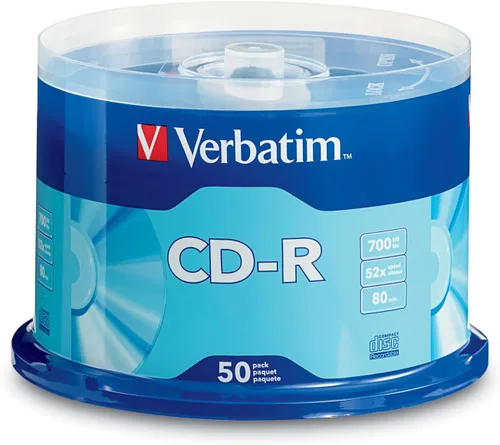 Vista 6 de Verbatim - Discos CD-R en blanco de 700 MB, 80 minutos, 52X, grabables para datos y música - Paquete de 10, azul