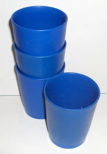 Vista 5 de Tupperware - Juego de 3 vasos de jugo con fondo con peso azul de 6 onzas
