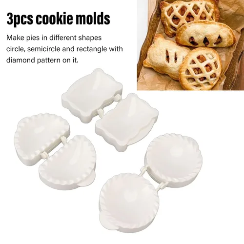Vista 4 de Mini moldes clásicos para tartas de mano, molde de prensa de pastel de mano, prensatelas de bolsillo, moldes para pasteles de bolsillo